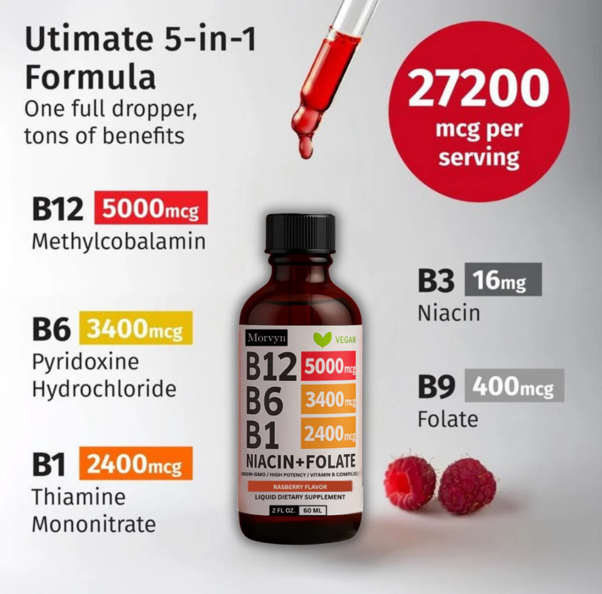 TheraRed™ Organic B12 Vitamin Liquid Drops